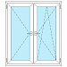 Двустворчатое окно 1300*1370 мм с поворотной и поворотно-откидной створками