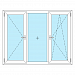Трехстворчатое окно 1750*1370 мм с поворотной и поворотно-откидной створками