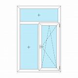 Двухстворчатое окно 1300*1870 мм с фрамугой